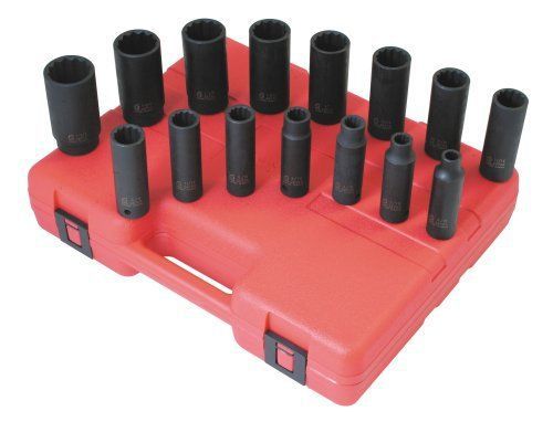 Sunex 2670 15 piece 1/2&#034; drive deep sae 12 point impact socket set, new for sale