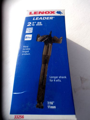 NEW!! LENOX 33256 2 9/16&#034; 65MM LEADER DRILL BIT LONG SHANK