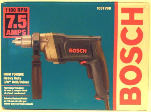 New BOSCH 3/8&#034; Heavy Duty Corded Drill / Driver 1100 RPM 7.5 Amps 1031VSR NIB