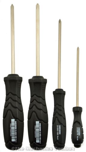 Hozan 4 Piece Cross Point Screwdriver Set - Fits JIS &amp; Phillips Screws