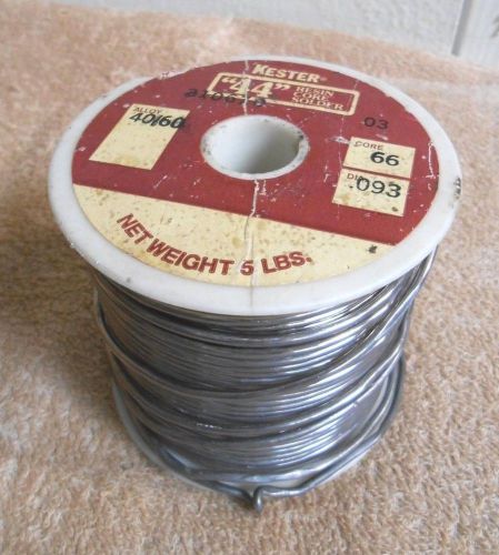 Kester &#034;44&#034; Resin Core Solder, Alloy 40/60, Core 66, .093, 5 lbs.