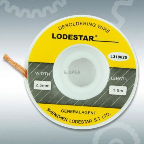 Desoldering soldering wire 2.5 mm wide 1.5m long roll for sale