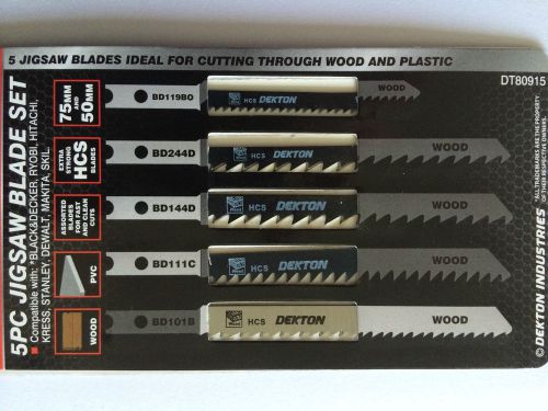 5pc JIGSAW BLADES 75mm&amp;50mm SET FITS  BLACK&amp;DECKER MAKITA  RYOBI  BD STYLE SHANK