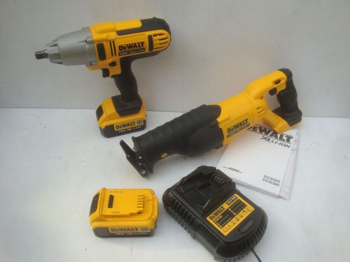 DEWALT XR DCF889 18V IMPACT WRENCH + DCS380 RECIP SAW KIT 4 AH LI-ION IN HOLDALL