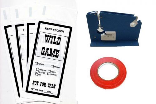 WILD GAME GROUND MEAT PACKING KIT- TAPE MACHINE, TAPE, 200 1LB BAGS SIB SUPPLY