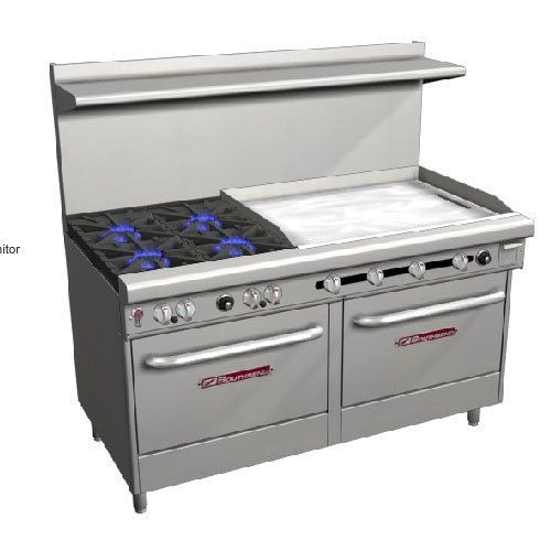 Southbend S60DD-3TR Range, 60&#034;, 4 Burners (28,000 BTU), 36&#034; Thermostatic Griddle