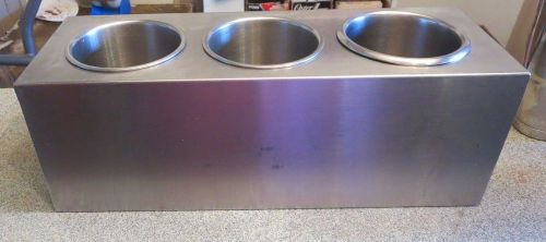 Stainless Steel 3 Section Utensil Station