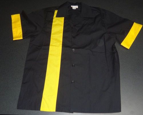 Chef&#039;s jacket, cook coat, with no  logo, sz m  newchef uniform  black &amp; yellow for sale