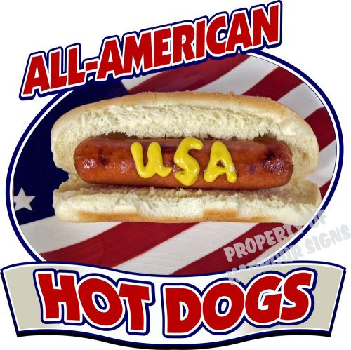 All American Hot Dogs Hotdogs Restaurant Cart Concession Food Truck Decal 8&#034;