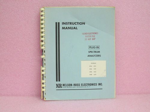 Nelson-Ross Manual PSA 021, 022, 023, 024 Plug-in Spectrum Anal. Instr. w/Schem.