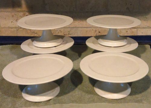 Elite Global Solutions 8&#039; White Round Deli Dish Cake Stand Risers Set of 6