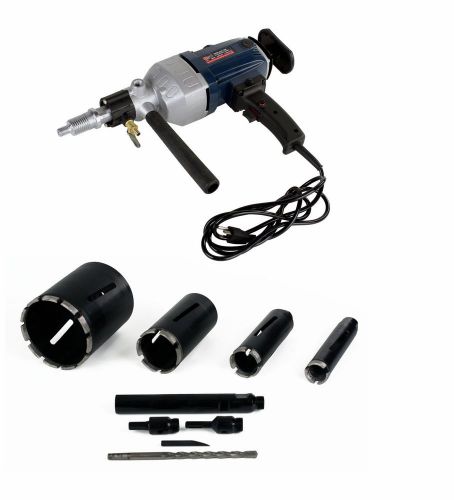 Sdt 85 4&#034; hand held core drill kit w/ 4 dry diamond masonry 1.5&#034; 2&#034; 3&#034; 5&#034; bits for sale