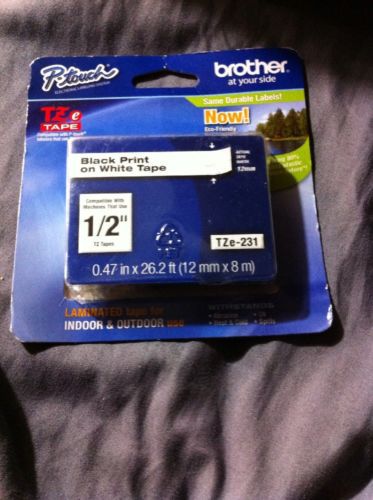 Genuine brother tze-231 black on white label tape tze231 / ptouch tz231 pt-h100 for sale