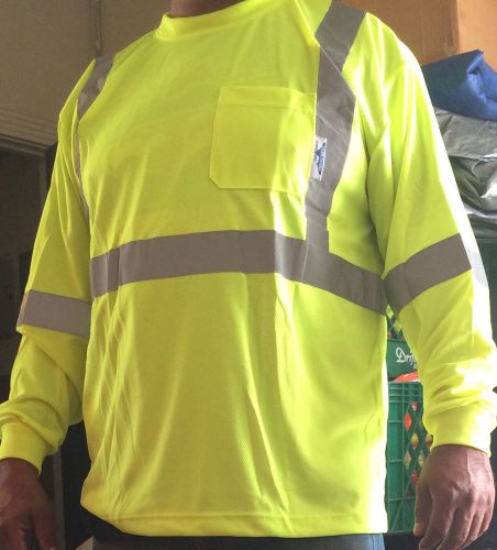 Medium - 4x  Lime safety reflective shirts Long Sleeve