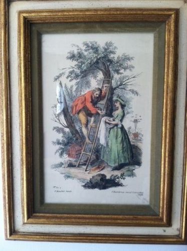 Colored Framed Etching Italian F. Bartolozzi (1727-1815) 1793