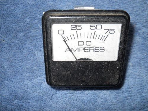 Panel mount analog meter 0-75 amps dc, small size 2.25&#034; square w/ mounting clip for sale