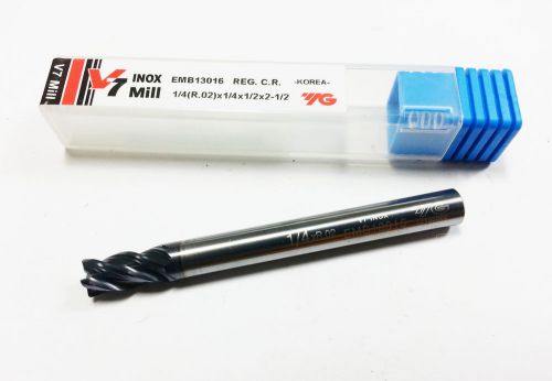 1/4&#034; YG-1 Solid Carbide V7 INOX 4 Flute .020CR TIALN Hi-Perf End Mill (N 943)