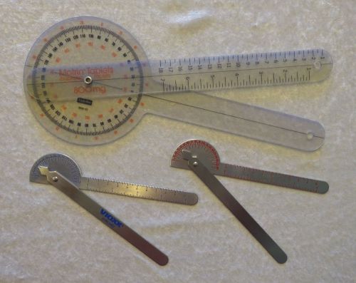 Metal 180 Degree 2 pc Protractor Plastic 360 Degree Goniometer Medical Promo  3