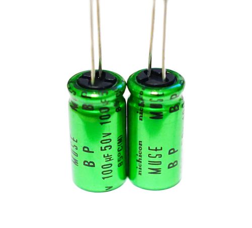 Nichicon Bi Polar MUSE ES Audio Series Capacitors 100uf / 50v  Audiophile