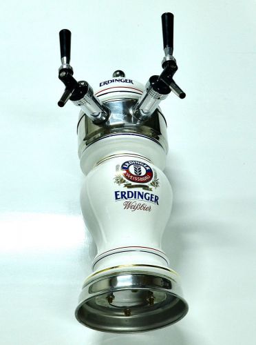 Beer Tap Faucet Draft Double Ceramic Tower keg  logo Erdinger