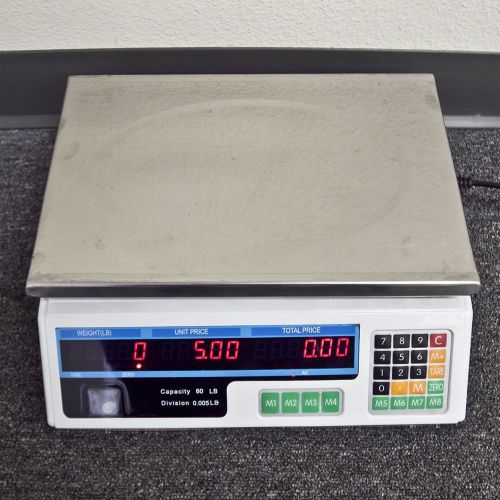 New 60lb commercial retail digital food scale price calculator produce deli meat for sale