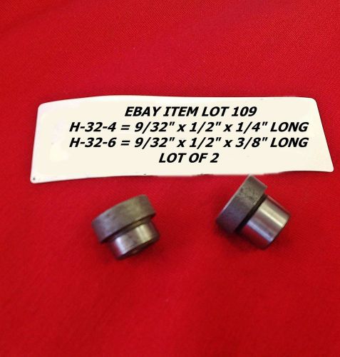 ACME H-32-4 Shoulder Drill Bushings 9/32 x 1/2 x 1/4&#034; &amp; H-32-6 3/8 Long Lot of 2