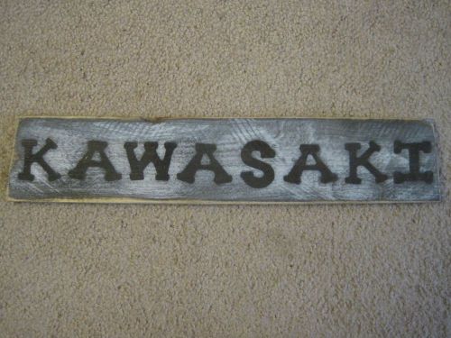 RECLAIMED PALLET WOOD-SIGN-Kawasaki-HOME DECOR-GARAGE-MANCAVE-DEALER-GIFT-