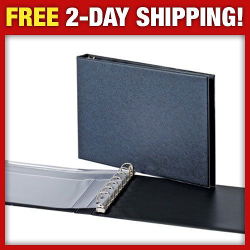 Business check book binder 7 ring 3-on-a-page zippered textured vinyl black grey for sale