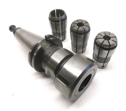 TECNARA TG100 COLLET CHUCK w/ CAT40 SHANK + 3 COLLETS