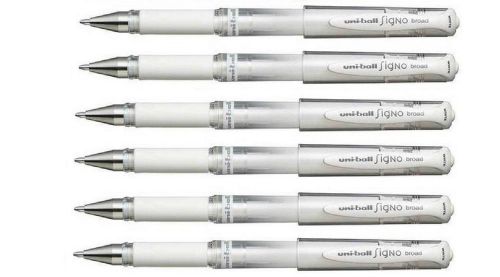 Uni-Ball Gel Impact UM-153 White [Pack of 12] Broad 1.0mm Rollerball