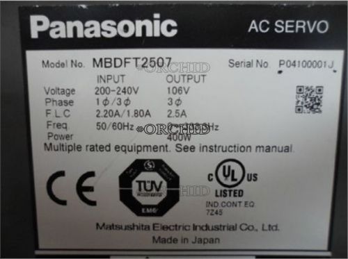 Used Panasonic Servo Driver MBDFT2507 Tested