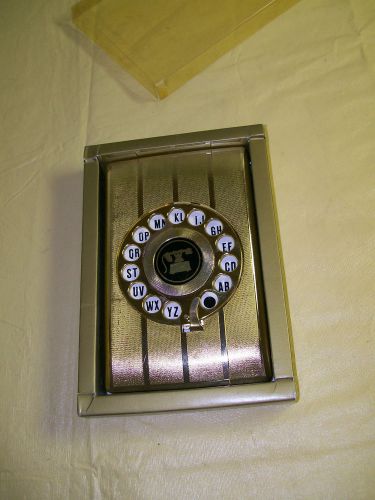 VINTAGE EAGLE GOLD TONE ROTARY DIAL TELEPHONE ADDRESS BOOK/ORGANIZER