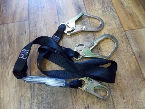 PeakWorks Shock Absorbing Lanyard  1 snap hook, 2 form hooks NEW