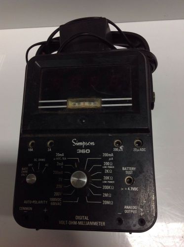 SIMPSON 20-200MA VOLT-OHM-MILLIAMMETER 360-2 102183