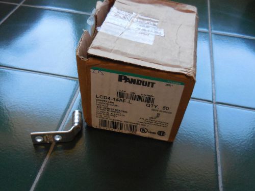 50 NEW PANDUIT LCD4-14AF-L CRIMP LUG for #2 AWG SOLID COPPER BENT 90 DEGREES