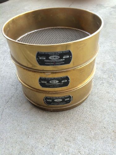 Brass Tyler USA Standard Testing Sieves 3/8 #6 #4 WS Tyler Gold Panning