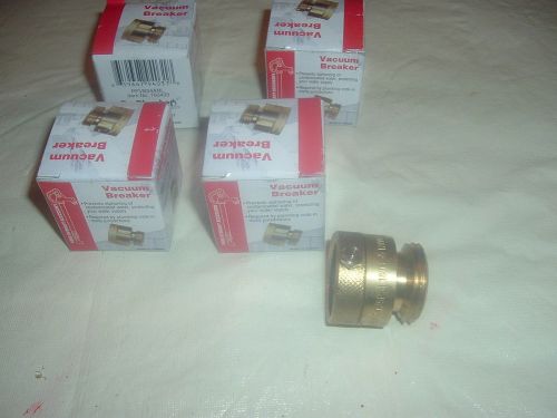 LOT OF 4 BRASS 3/4&#034; VACUUM BREAKERS INLINE PROPLUMBER PPVB34ANL GARDEN HOSE CONN