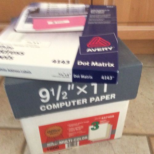 3 Part Carbonless Paper  9.5 x 11&#034; Dot Matrix Printers AND Dot Matrix Labels