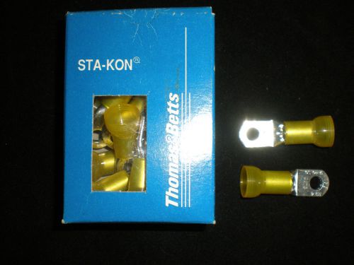 NEW BOX OF  STA-KON TERMINALS RF4-14  NYLON INSULATED #4 AWG 1/4&#034; BOLT