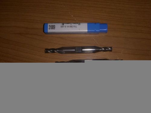 (2) 1/4&#034; solid carbide flat end mills by sgs..nib..double end for sale