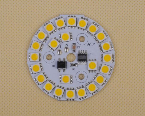 Warm White 5050 7W  LED Light Emitting Diode SMD 220V Highlight Lamp Panel 50mm