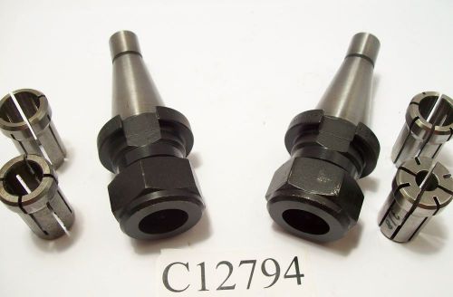 SET ERICKSON 2 DA180 NMTB 30 QUICK CHANGE COLLET CHUCKS &amp; 4 DA180 COLLETS C12794