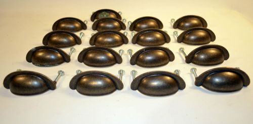 Lot of 16 Cup Pull Drawer Cabinet Door Handle Bronze Look