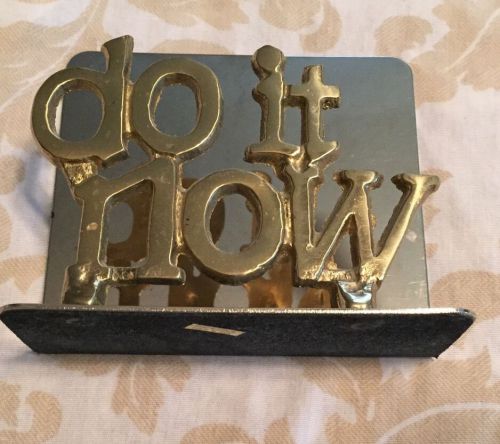 Vintage Desktop File Letter Sorter Organizer Holder Brass “DO IT NOW&#034;