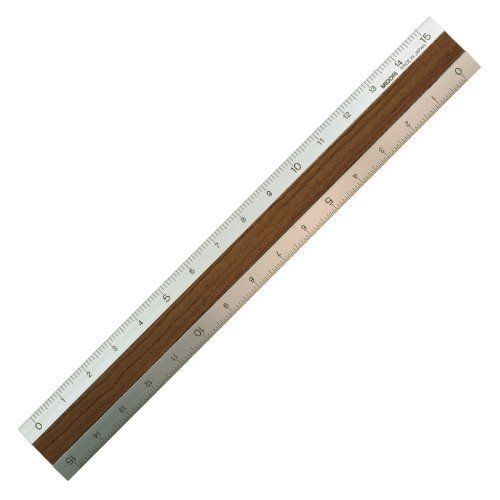 Midori Alumi &amp; Wood Ruler 15cm Dark Brown