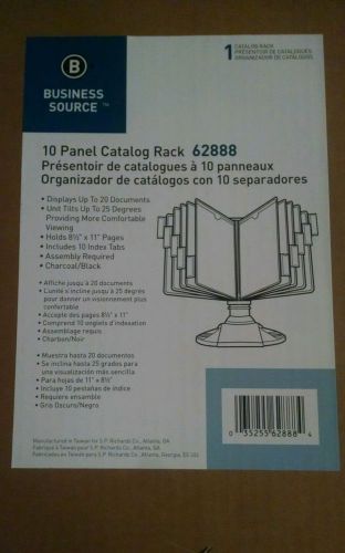 Business source 62888 deluxe catalog display rack, 10 panels, letter size, black for sale