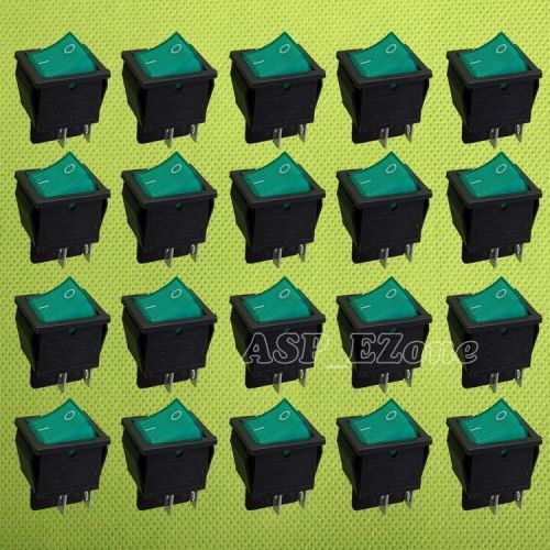 20pcs green ac 250v  rocker switch  kcd4-201 for sale