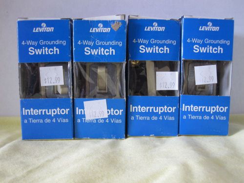 LOT OF (4) LEVITON 4 WAY ROUNDING SWITCH-NIB-IVORY-54504-2IS-FREE SHIPPING