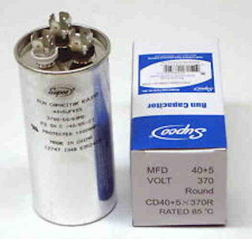 Air Conditioning HVAC Round Dual Motor Run Capacitor 40 + 5 MFD 370 Volt-NEW