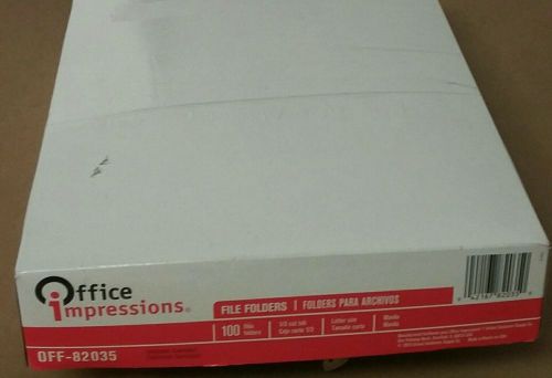 OFFICE IMPRESSIONS 100CT MANILA FILE FOLDERS